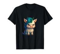 Unicornio Kawaii Enojado - Lindo Arco Iris de Chibi gruñón Camiseta