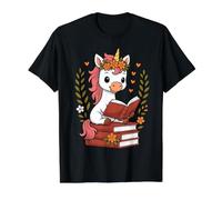 Unicornio Libro de Lectura gráfico Unicornio con Libro Camiseta gráfica económica, Hombre, Negro, M
