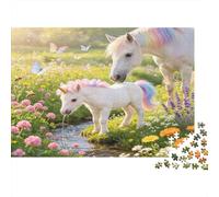Unicornio Madre y Potro Puzzle de 1000 Piezas Papel para Adultos Jardín de Primavera Juego de Puzzle 1000 Piezas Relajación Regalo 70x50cm/1000pcs