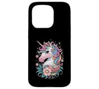 Unicornio mágico con fantasía de pelo arcoíris Carcasa para iPhone 15 Pro