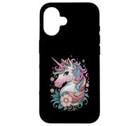 Unicornio mágico con fantasía de pelo arcoíris Carcasa para iPhone 16