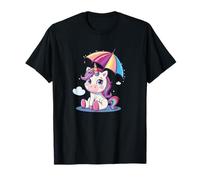 Unicornio mágico con paraguas para un día lluvioso caprichoso Camiseta