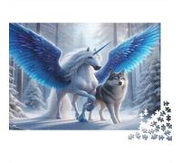 Unicornio Místico 1000 Piezas Lobo del Bosque Puzzle de Papel Adultos Grueso Educativo Decorativo Regalo 52x38cm/1000pcs