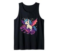 Unicornio Montando dragón niños niñas Mujeres niños Adolescentes Arco Iris Camiseta sin Mangas