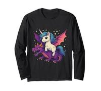 Unicornio Montando dragón niños niñas Mujeres niños Adolescentes Arco Iris Manga Larga