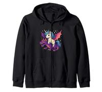 Unicornio Montando dragón niños niñas Mujeres niños Adolescentes Arco Iris Sudadera con Capucha