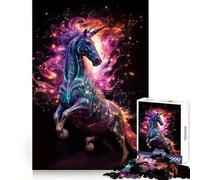 Unicornio neón ama Las nebulosas, Rompecabezas de 1000 Piezas para Adultos, Juguete para ejercitar la Mente, Arte Relajante, Regalo para Festivales (38x52cm)