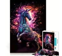Unicornio neón ama Las nebulosas Rompecabezas para Adolescentes 1000 Piezas Recall Boost Gentle Leisure Clean Cut Santa Wish List (50x75cm)