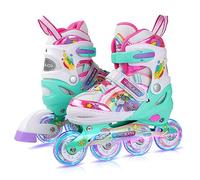 Unicornio Patines en línea Niñas Patines 4 Ruedas para Niño Patines Roller Quad Ajustables para Niñas y Niños Principiantes Regalo de Cumpleaños de Navidad