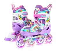 Unicornio Patines en línea Niñas Patines 4 Ruedas para Niño Patines Roller Quad Ajustables para Niñas y Niños Principiantes Regalo de Cumpleaños de Navidad