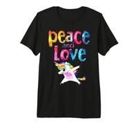 Unicornio Peace Love Camiseta Premium
