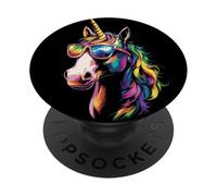 Unicornio Pony Jinete Pony Granja Caballos Montando PopSockets PopGrip Adhesivo