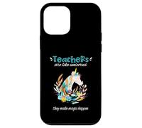 Unicornio profesor lindo hacer que la magia suceda divertido lindo floral Carcasa para iPhone 12 mini