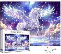 Unicornio Puzzle 1500 Piezas Adultos, Puzzle ala Patrón Diseño, Jigsaw Adultos, DIY Artesanía Familia Actividades con Embalaje de Caja de Regalo, Home Room Wall Decor, Regalo Mujer, 87x57cm, Model374