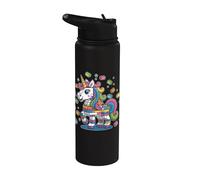 Unicornio Rainbow Lindo Kawaii Bloque Constructor de Ladrillos Stainless Steel Insulated Water Bottle
