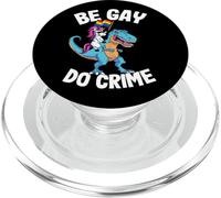 Unicornio Riding Dinosaur Pride Flag Be Gay Do Crime PopSockets PopGrip para MagSafe