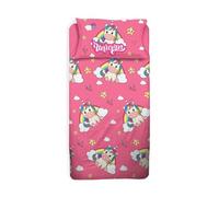 Unicornio, sábana Cama Individual niña, Juego de Cama, Rosa, sábana encimera, sábana Bajera, Funda de Almohada, 100% algodón, sábanas para Dormitorio