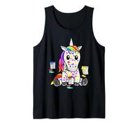 Unicornio San Valentín Corazón Corazones Unicornios Artista Pincel Pintura Camiseta sin Mangas