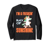 Unicornio Sarcástico Rayo de Sol Gracioso Manga Larga