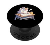 Unicornio Sentado en la Escuela Escritorio - Unicornio Kawaii japonés PopSockets PopGrip Adhesivo