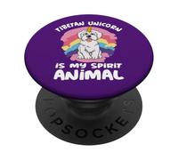 Unicornio Tibetano es mi espíritu Animal Funny Tibetan Terrier PopSockets PopGrip Adhesivo