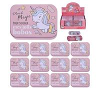 Unicornio - Tiritas Infantiles 12 Cajas (288 Uds) - Apósitos Adhesivos Impermeables y Hipoalergénicos en Lata Metálica - Unicorn - Para Niños, Escuela, Viajes y Primeros Auxilios