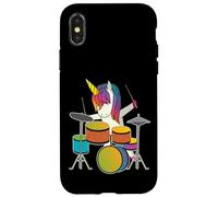 Unicornio Tocando la batería Divertido mágico Baterista Músico Carcasa para iPhone X/XS