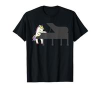 Unicornio tocando piano divertido músico mágico pianista musical Camiseta