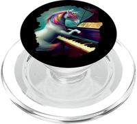 Unicornio Tocando Piano Divertido músico mágico Pianista Musical PopSockets PopGrip para MagSafe