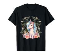 Unicornio Unicornios Criaturas Míticas Naturaleza Flores Flor Mujeres Niño Camiseta
