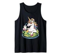 Unicornio Vacaciones Boba Perla Té con Leche Camiseta sin Mangas