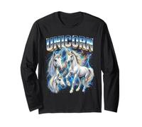 Unicornio Vintage 80s Retro Funny Unicorn 90's Hombres Mujeres Manga Larga