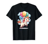 Unicornio y globos para un diseño alegre y festivo Camiseta