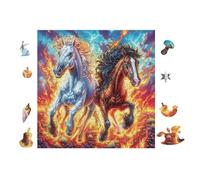 Unicornio y Pegaso Rompecabezas 100 Piezas Cartón para Mayores Terapia Ocupacional Regalo Corporativo Garantía Satisfacción Regalo Reyes Magos 28x28cm