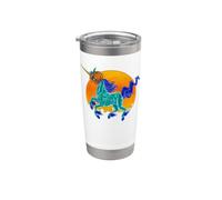 Unicornio zombi volador con cabeza de calabaza Vaso térmico de acero inoxidable de doble pared