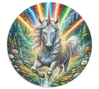 unicornioio 1.000 Piezas Puzzle Intelectual Desafío para Niños Adultos Bestia Redondo Juegos De Puzzle Juguetes Creativos contra El Estrés Regalos Familiares (67.5x67.5cm)