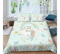 Unicornioioio arcoíris_1 Funda Nórdica Algodon 3 Piezas con Impresión En 3D Fantasy Sky Unicornioios con Funda Almohada King（220x240cm） 100% Microfibra Ropa De Cama para Adultos Y Niñas