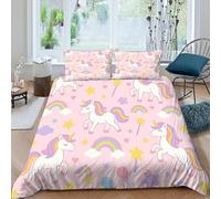 Unicornioioio arcoíris_3 Funda De Edredón 3 Piezas 3D Impresa Cute Mythicalcreaturesky con 2 Fundas De Almohada King（220x240cm） Microfibra Juego De Cama para para Niñosy Hombres