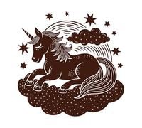 unicornios del país de los sueños Pegatinas de pared de vinilo 42x42.7cm No daña la superficie de la pared Café