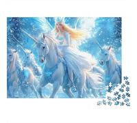 Unicornios Mágicos Reina Hada Puzzle de 1000 Piezas Puzzle para Adultos Noche Fantasía Relajación Familiar Regalo 38x26cm/1000pcs