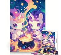 Unicornios preparando poción, Rompecabezas de 1000 Piezas para Adolescentes, Pensamiento estratégico, Escape Sereno, Limpio, reflexivo, Navidad (50x75cm)