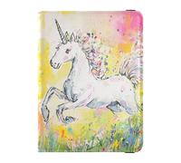 Unicornios Running in The Meadow - Cartera de viaje de cuero para pasaporte, soporte seguro oculto para dinero para hombres, artículos esenciales de viaje