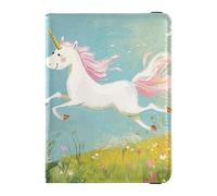 Unicornios Running in The Meadow - Soporte de cuero para pasaporte, impermeable, para viajes, accesorios de viaje familiar