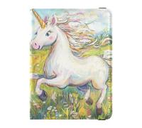 Unicornios Running in The Meadow - Soporte de cuero para pasaporte para viajes, gran capacidad, para hombres, artículos esenciales de viaje