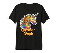Unicornios sobre la Gente Divertido Gráfico de fantasía arcoíris Camiseta Premium