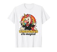 Unicornios Son mágicos Divertido Arco Iris Mago gráfico de Dibujos Animados Camiseta