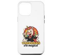 Unicornios Son mágicos Divertido Arco Iris Mago gráfico de Dibujos Animados Carcasa para iPhone 12 Pro MAX