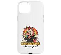 Unicornios Son mágicos Divertido Arco Iris Mago gráfico de Dibujos Animados Carcasa para iPhone 15 Plus