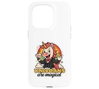 Unicornios Son mágicos Divertido Arco Iris Mago gráfico de Dibujos Animados Carcasa para iPhone 15 Pro