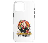 Unicornios Son mágicos Divertido Arco Iris Mago gráfico de Dibujos Animados Carcasa para iPhone 16 Pro MAX